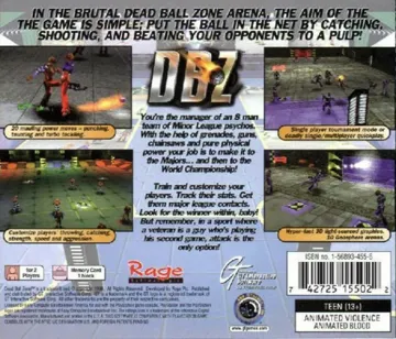 DBZ - Dead Ball Zone (US) box cover back